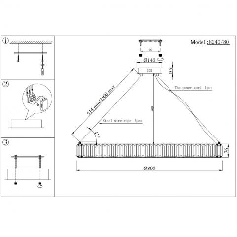 Подвесной светильник Newport 8240/80 gold