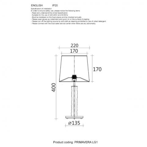Настольный светильник Crystal Lux PRIMAVERA LG1 CHROME