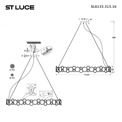 Подвесной светильник ST Luce Swatch 4000K SL6133.313.16